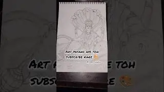 Vishnu Bhagwan art 🎨 | #drawing #art #artshorts #sketch #shorts #viral #like #comment #hindugodart 🎨