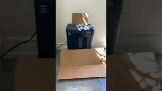 This paper shredder eats up thick cardboard like it&rsquo;s nothing. Got some FREE mulch for the garden