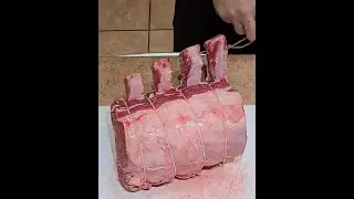 Learn #howto French cut a Prime Rib Roast, and tie the Butchers Knot left handed, Easy Instructional