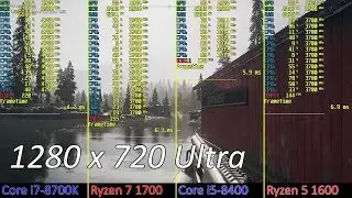[720p Ultra] Far Cry 5 i7-8700K vs Ryzen 1700 vs i5-8400 vs Ryzen 1600