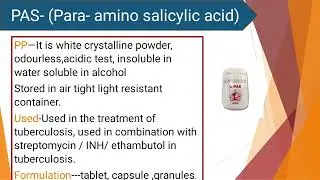 Antitubercular Agents,PAS ,Pyrazinamide