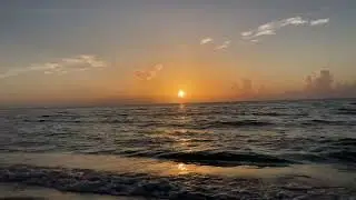 ASMR Ocean waves relaxing sounds. Sunrise in Florida on Atlantic Ocean.