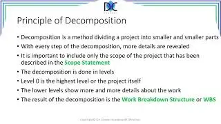 PM Tools and Techniques 5.5 - Decomposition of a Project