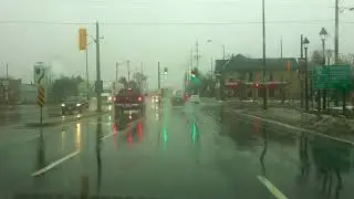[4K] Orangeville to Brampton Driving in Winter Rain Canada