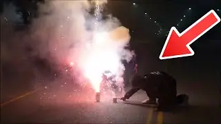 He lit his hair on fire lighting fireworks!!💥