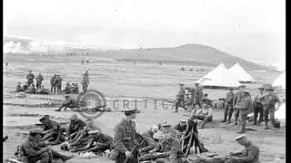 British soldiers at Zeitenlik in Salonika during  World War I. HD Stock Footage