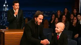 Jimmy Fallon Frozen When Keanu Reeves Meets Little John Wick Fan!