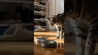When a Cat Meets a Snake... Only One Walks Away Victorious #cats #snakes #wildlife