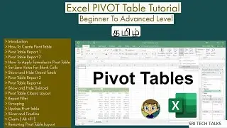 Excel PIVOT Table Tutorial | Beginner to Advanced | Tamil | 2021
