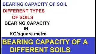 Bearing Capacity Of Soil | Bearing capacity of Different types of soil |