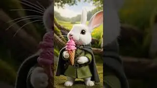 Our bald rabbit eating ice cream #rabbit #funny #bunny