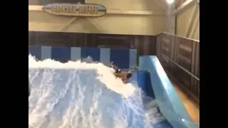 Man totally fails at indoor surfing