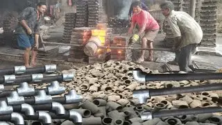 Crazy Pipe Fittings Casting 😱 | Real Sand Mold Foundry