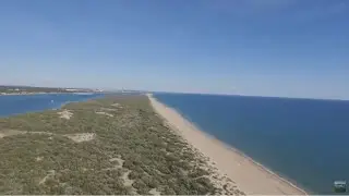 Sello de calidad, playa del Caño de la Culata, Cartaya, Huelva