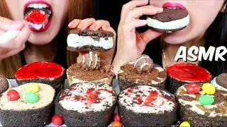 ASMR MINI CHEESECAKE PARTY (Nutella + M&M's) ICE CREAM SANDWICHES 리얼사운드 먹방 | Kim&Liz ASMR