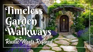 Vintage Stone Path Garden Landscaping Ideas 🪨 Rustic Craftsmanship with Refined Character