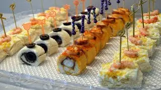 Canapés Variados con Pan de Molde  Bocados de Marisco Originales, fáciles y Rapidos