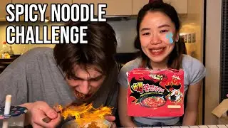 x2 KOREAN FIRE NOODLE CHALLENGE: who won? | International Couple