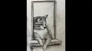 COMO  DIBUJAR UN GATO CON CARBONCILLO
