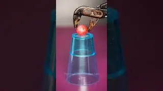 Experiment: 1000&deg;C Red Hot Ball vs Plastic Glass! #asmr #experiment #science #satisfying #viral