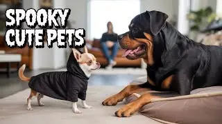 When a Small Dog Dresses as Death 🎃 Animals React Hilariously