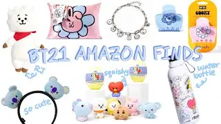 CUTE AND AFFORDABLE BT21 MERCH 🛍️ | K-POP AMAZON FINDS | BT21 x KITSCH, BTS MERCH FOR ARMY