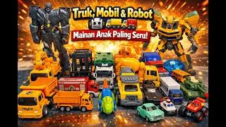 Truk, Mobil & Robot 🤖🚛 Mainan Anak Paling Seru!