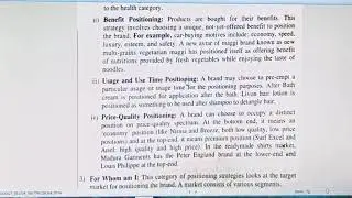 Marketing Management ( Unit -2) Topic- Positioning Strategies