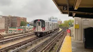 AM Rush Hour R188 7 Local/Express Trains At 46th Street Bliss Street