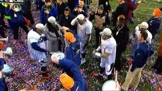 Denver Broncos 2016 AFC Championship game trophy ceremony! ( Credit to #CBSsports Stampededrumline
