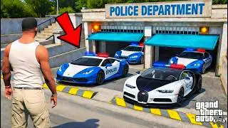 Franklin Went Inside The Secret Police Garage in GTA 5 | SHINCHAN and CHOP