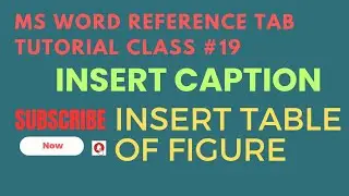 How to Use caption Insert table of  Figure in Ms Word | Microsoft Word Reference Tab Tutorial #19 ||