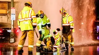 LAFD Task Force 10: Mercedes Sheers Hydrant On New Year&rsquo;s Eve