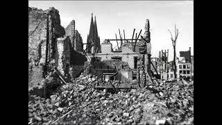 Colone Cathedral still standing amongst bomb damaged area Amazing  