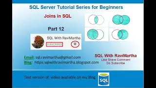 JOINS in SQL | Inner Join | Left Join | Right Join | Full Join | SQL Beginner Series - Part 12