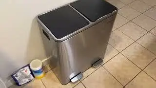 SONGMICS Trash Can, 2 x 6 3 Gallon 2 x 24L Dual Garbage Can, Pedal Recycle Bin Review