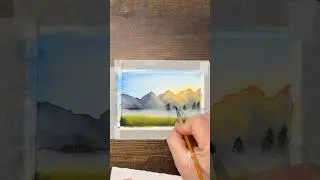 EASY BEGINNER WATERCOLOR Wet-on-Wet Misty Mountain Valley - #6 for #PaintTiny #PaintOften in 2026