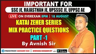 SSC JE 2019-20 CIVIL ENGINEERING | Mixed Practice Questions - Part 1 | EverExam | Avnish Sir