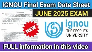 IGNOU JUNE 2025 Exam Final Date Sheet 😱 | IGNOU important notification 2025 #ignou #exam #ignouexam