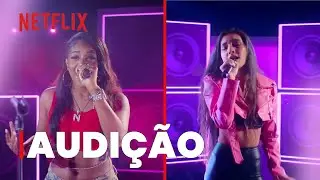 Haley Gosserand e Nori Moore cantando na audi&ccedil;&atilde;o | Montando a Banda | Netflix Brasil