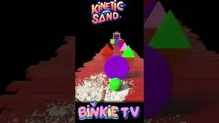 Binkie TV Jumping Bowling Ball Smashes Kinetic Sand Shapes! 😄🎳🌈  #kineticsandplay