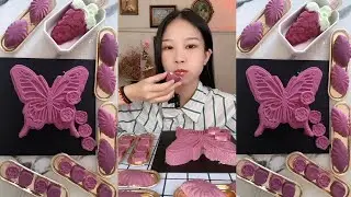 Beautiful butterfly #bonito butterflyGrape slushie #芋 mudcontrol #mukbang