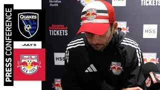 Sandro Schwarz Postmatch Press Conference | San Jose Earthquakes 1-1 New York Red Bulls | 7/5/2025