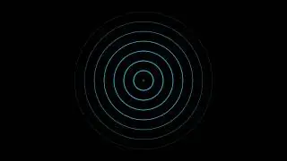 Blue Cyan Radio Wave Radar Animation on Black Screen