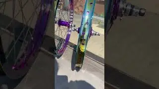 Super sick wheels! Odyssey 40y oil slick rims laced to profile mini hubs #bmxplus #bmx #bike #bmxer