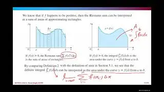 MATH102, 5.2 The Definite Integral Part 1