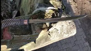 Sword making [Arabic sword] sword form a rusted leef spring