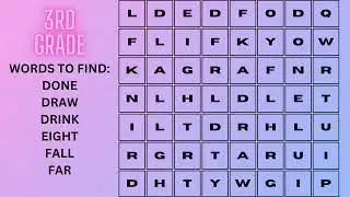 (Done, Draw, Drink, Eight, Fall, Far) 3rd GRADE SIGHT WORDS WORD SEARCH