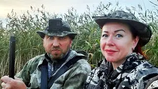 Утиная охота с БОЕВОЙ подругой и ПОДСАДНОЙ уткой I Ужин на природе