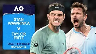 Stan Wawrinka v Taylor Fritz Highlights | Australian Open 2026 Third Round
